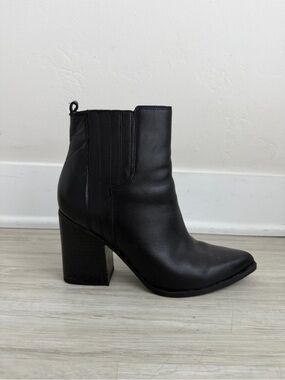 Marc Fisher Black Pointed Toe Ankle Booties